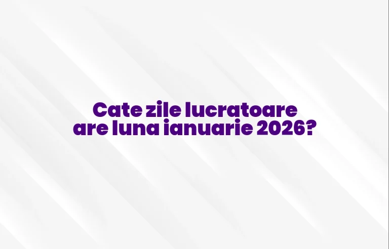 cate zile lucratoare are ianuarie 2026